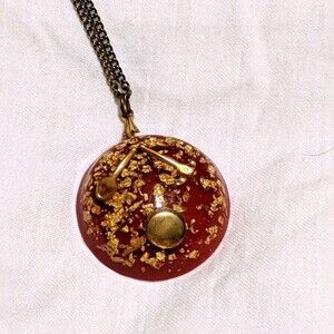 Vintage necklace plastic with gold